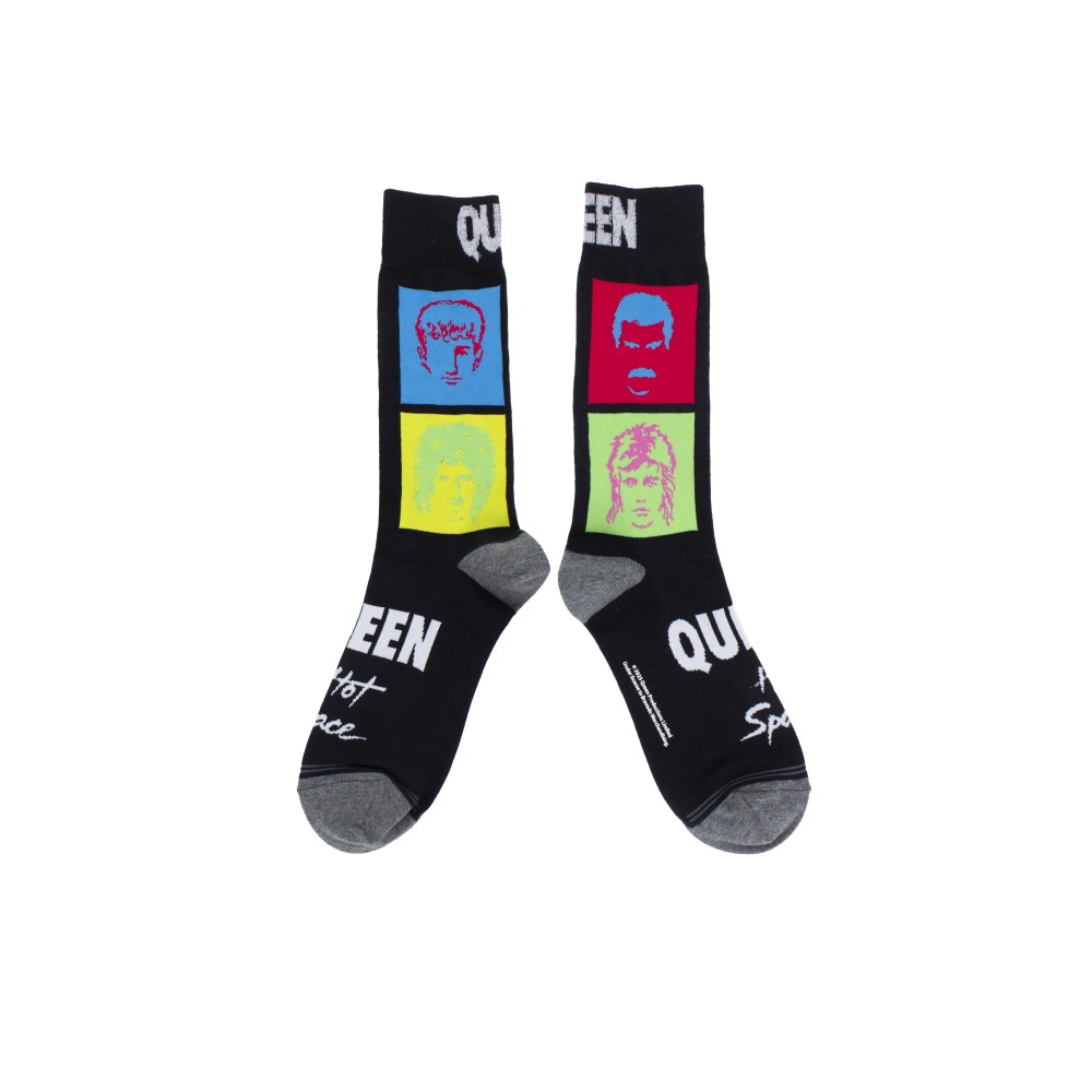 Queen - Silhouette Portraits Crew Sokken - Zwart/Multicolours